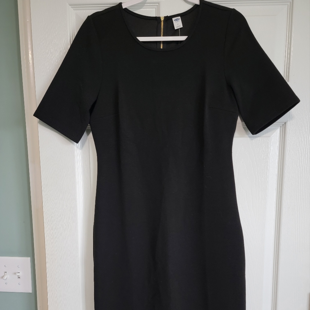 NWT Old Navy Little Black Dress with Gold Zipper Detail Size M